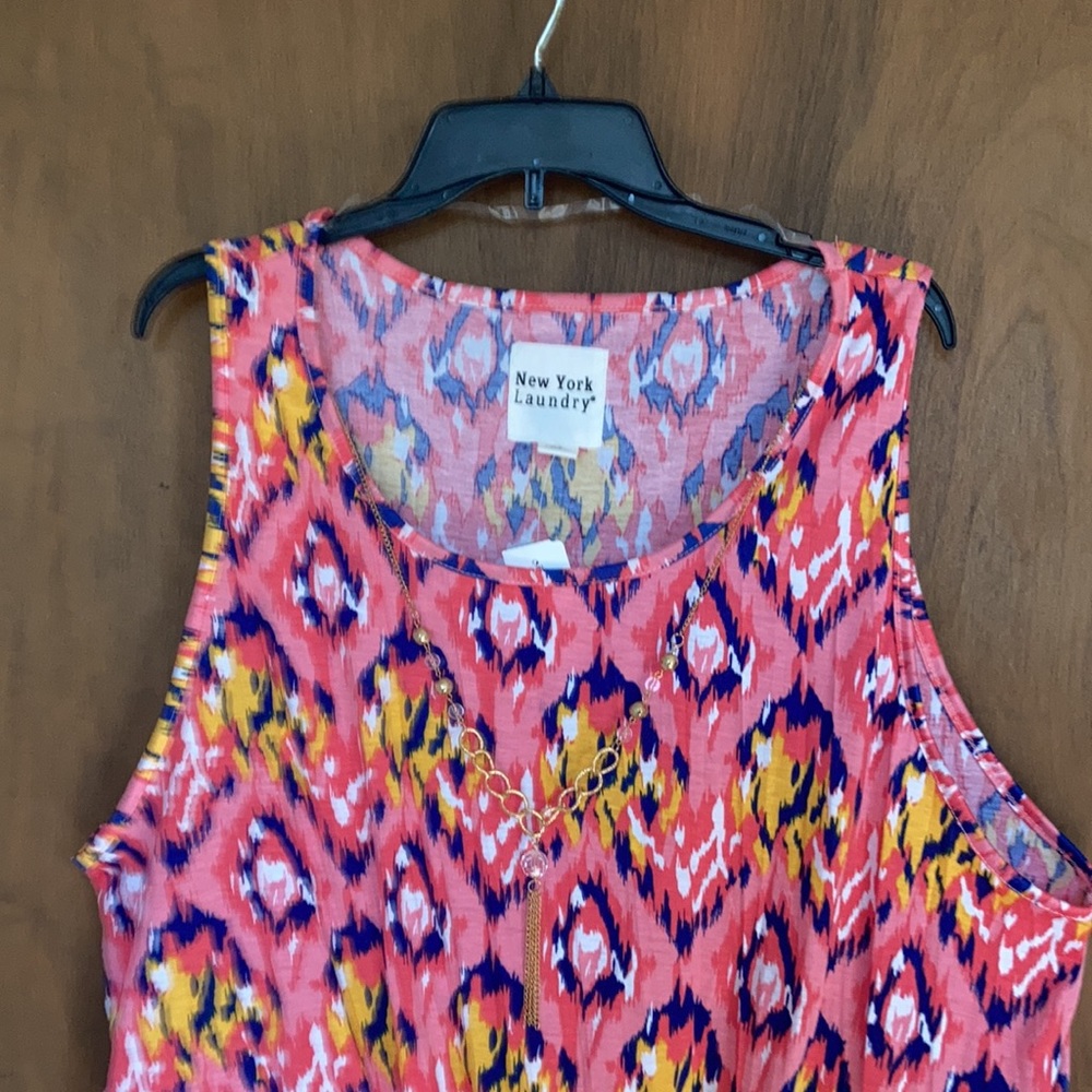 New york Laundry sleeveless knot front top attached necklace 3X - Picture 4 of 15